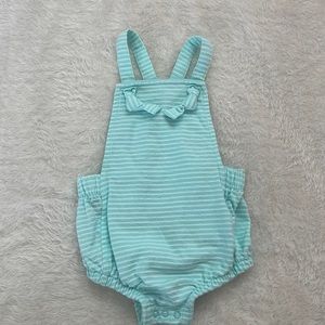 Cat & Jack Teal and White Stripe One-Piece. New. 6-9 Months